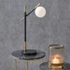 Wanda White Orb And Black Metal Table Lamp -Home Lighting Store 30909409