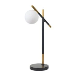 Wanda White Orb And Black Metal Table Lamp -Home Lighting Store 30909409 alt02