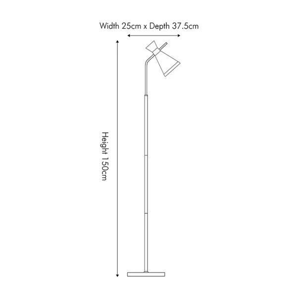 Monroe Waisted Glass And Metal Floor Lamp 7 Monroe Waisted Glass And Metal Floor Lamp - Image 5