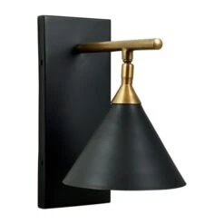 Zeta Matt Black And Antique Brass Wall Light -Home Lighting Store 30909462 alt02