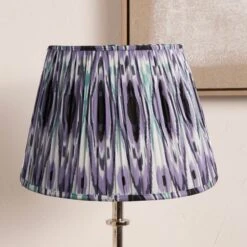 Izara Ikat Patterned Gathered Tapered Lamp Shade -Home Lighting Store 30909526