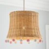 Fiesta Rattan Pom Pom Easy Fit Pendant Shade -Home Lighting Store 30912360