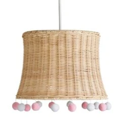 Fiesta Rattan Pom Pom Easy Fit Pendant Shade -Home Lighting Store 30912360 alt05