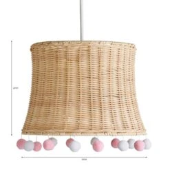 Fiesta Rattan Pom Pom Easy Fit Pendant Shade -Home Lighting Store 30912360 alt07
