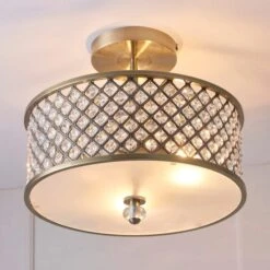 Vogue Hudson 3 Light Semi Flush Ceiling Light
