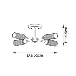 Vogue Bailey Ribbed 4 Light Semi Flush Ceiling Light -Home Lighting Store 30912782 alt08