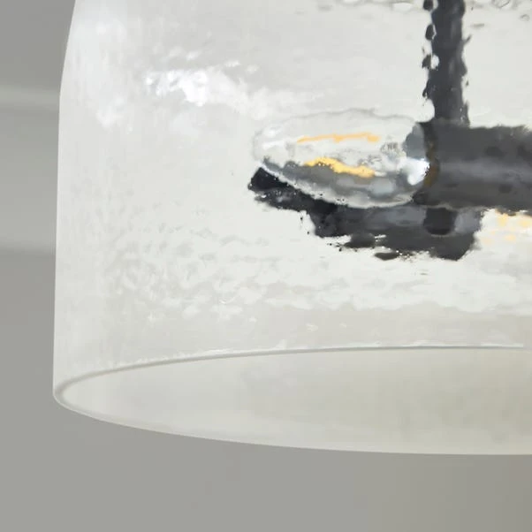 Henri Industrial 2 Light Mottled Glass Semi Flush Ceiling Light 5 Henri Industrial 2 Light Mottled Glass Semi Flush Ceiling Light - Image 3