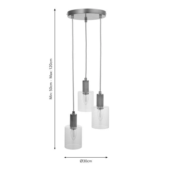 Fara Industrial 3 Light Adjustable Cluster Ceiling Light 9 Fara Industrial 3 Light Adjustable Cluster Ceiling Light - Image 7