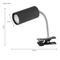 Georgi Industrial Ribbed Adjustable Clip On Table Lamp -Home Lighting Store 30921705 alt08