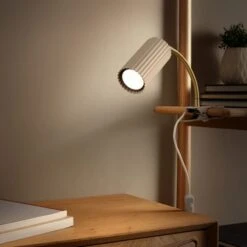 Georgi Industrial Ribbed Adjustable Clip On Table Lamp -Home Lighting Store 30921706 alt01