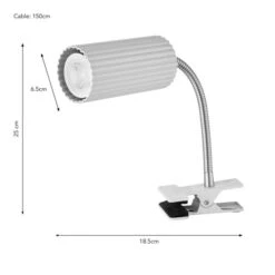 Georgi Industrial Ribbed Adjustable Clip On Table Lamp -Home Lighting Store 30921706 alt08