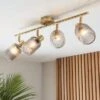 Riley Mid Century Ribbed 4 Light Adjustable Spotlight Bar -Home Lighting Store 30921768