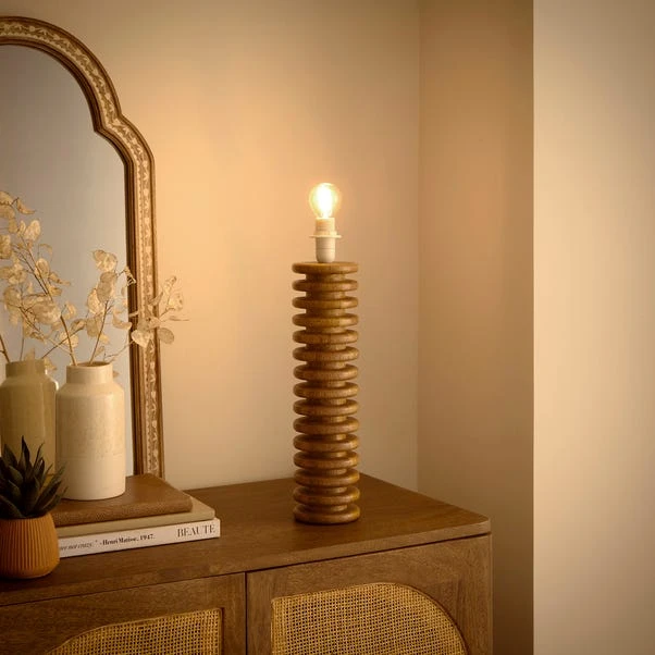 Maple Ribbed Wooden Table Lamp Base 4 Maple Ribbed Wooden Table Lamp Base - Image 2