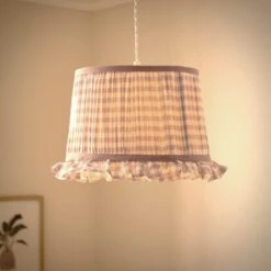 Carys Frilled Gingham Drum Lamp Shade -Home Lighting Store 30923633 alt01