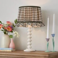Carys Frilled Gingham Drum Lamp Shade -Home Lighting Store 30923635 alt03