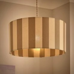 Beatrice Stripe Shallow Drum Lamp Shade -Home Lighting Store 30923656 alt01