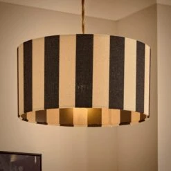 Beatrice Stripe Shallow Drum Lamp Shade -Home Lighting Store 30923659 alt01