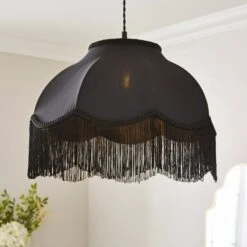 Carmona Fringed Satin Lamp Shade
