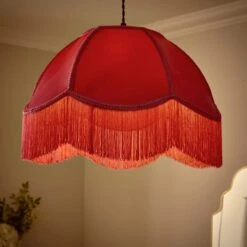Carmona Fringed Velvet Lamp Shade -Home Lighting Store 30923739 alt01