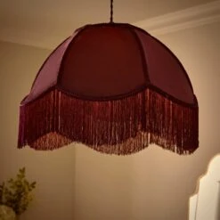 Carmona Fringed Velvet Lamp Shade -Home Lighting Store 30923740 alt01