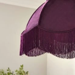 Carmona Fringed Velvet Lamp Shade -Home Lighting Store 30923740 alt02