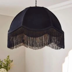 Carmona Fringed Velvet Lamp Shade