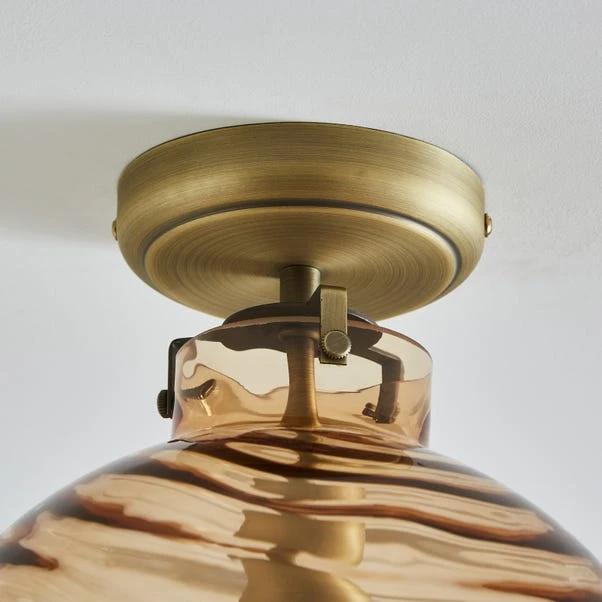 Amber Wave Semi Flush Ceiling Light 6 Amber Wave Semi Flush Ceiling Light - Image 4