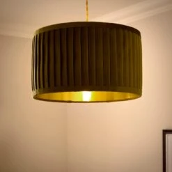 Sawyer Pleated Velvet Drum Lamp Shade -Home Lighting Store 30923796 alt01