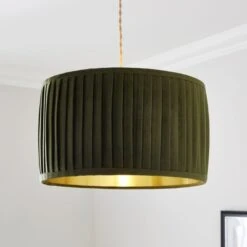 Sawyer Pleated Velvet Drum Lamp Shade -Home Lighting Store 30923797