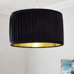Sawyer Pleated Velvet Drum Lamp Shade -Home Lighting Store 30923800