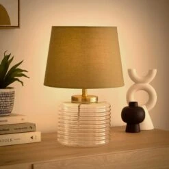 Charelle Ribbed Glass Table Lamp -Home Lighting Store 30923802 alt01