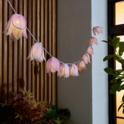 Fabric Flowers 10 LED Indoor Outdoor Solar String Lights -Home Lighting Store 30925559 alt01
