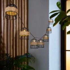 Cylinder 10 LED Indoor Outdoor Solar String Lights -Home Lighting Store 30925560 alt01