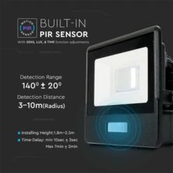 V-TAC 10W LED Floodlight Outdoor PIR Sensor Wall Light -Home Lighting Store 30957273 alt04