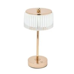 Hestia Gold Base Crystal Trim Rechargeable Colour Changing LED Touch Table Lamp -Home Lighting Store 30957316 alt02