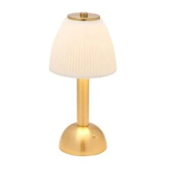 Hestia White Rechargeable Colour Changing LED Touch Table Lamp With Bronze Base -Home Lighting Store 30957319 alt02