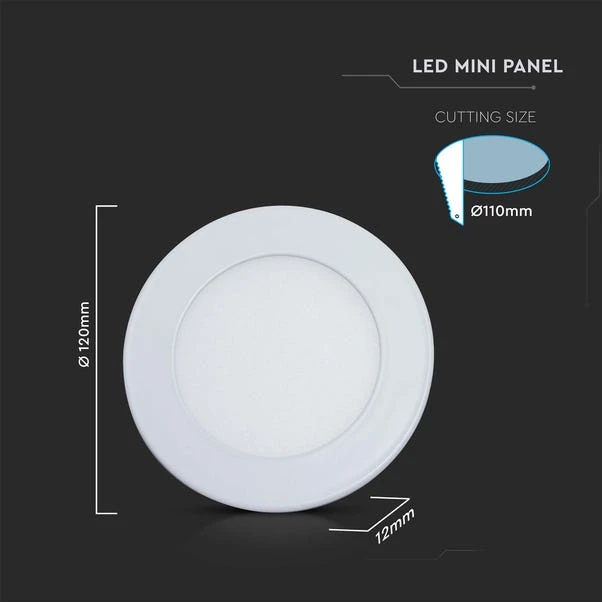 Set Of 2 V-TAC 6W LED 3-in-1 Mini Panel Lights 8 Set Of 2 V-TAC 6W LED 3-in-1 Mini Panel Lights - Image 6