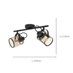 EGLO Dellow Industrial 2 Light Adjustable Ceiling Wall Spotlight -Home Lighting Store 30972423 alt08