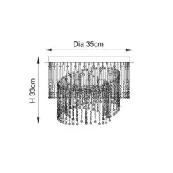 Return - Vogue Camile Spiral 4 Light Flush Chandelier, Chrome -Home Lighting Store 30989859 alt08