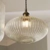 Return - Abigail Oval Ribbed Glass Pendant Light -Home Lighting Store 30989873