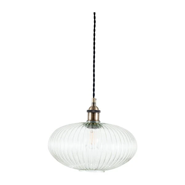 Return - Abigail Oval Ribbed Glass Pendant Light 6 Return - Abigail Oval Ribbed Glass Pendant Light - Image 4