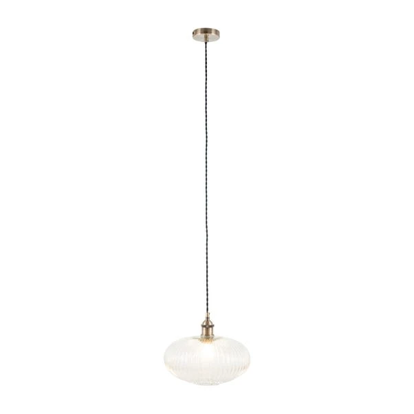 Return - Abigail Oval Ribbed Glass Pendant Light 7 Return - Abigail Oval Ribbed Glass Pendant Light - Image 5