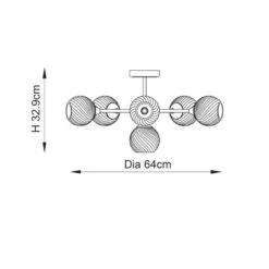 Vogue Asher Art Deco 6 Light Semi Flush Ceiling Light -Home Lighting Store 30990040 alt08