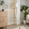 Return - Trio Tripod Floor Lamp, Light Wood